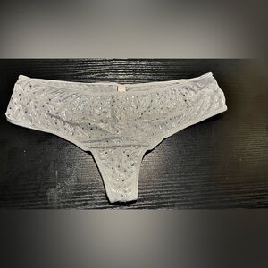Victoria's Secret Gray Embellished Thong
